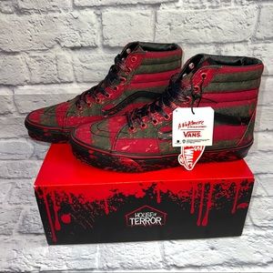 Vans Sk8-Hi House Of Terror Nightmare On Elm Street Freddy Krueger mens 9